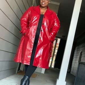 Red Venezia polyvinyl jacket